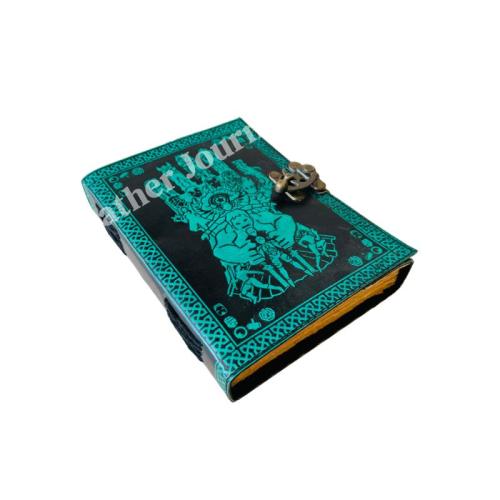 Mystic Hand Leather Journal Vintage Gothic Palm Design Blank Deckle Edge Pages Spiritual Writing Notebook for Journaling Sketching Travel Notes and Unique Gift